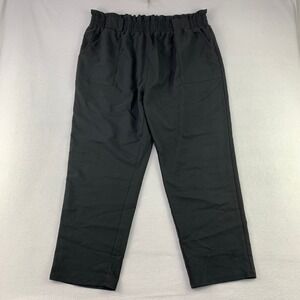 Hanna Nikole Paperbag Waist Pants Women 22W Black Office Elastic High Rise
